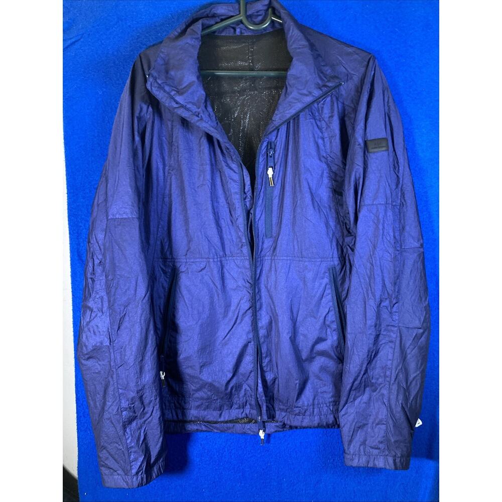 Armani Exchange A|X Men's XL Blue Hooded Windbreaker Jacket Lightweight Spring
